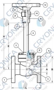 Криогенный запорный вентиль CAEN CRYO VCBS-1150 Криогенный запорный вентиль CAEN CRYO VCBS-1150