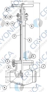 Криогенный запорный вентиль CAEN CRYO VCYS-800