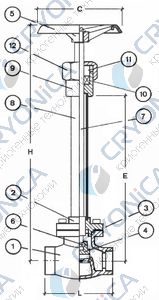 Криогенный запорный вентиль CAEN CRYO VCSS/VCBS 750 Криогенный запорный вентиль CAEN CRYO VCSS/VCBS 750