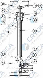 Криогенный запорный вентиль CAEN CRYO VIC