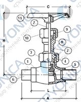 Запорный вентиль CAEN VCB 200, 200T