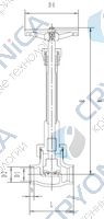 Криогенный вентиль CCK DJ6(2)1F-40P с удлиненным штоком
