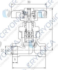 Криогенный запорный клапан CCK T358DA10-15 PN64 Криогенный запорный клапан CCK T358DA10-15 PN64