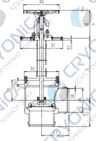 Криогенный запорный клапан угловой CCK T151DL300-500 PN10