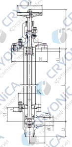 Криогенный запорный клапан угловой CCK T201DL32-40 PN16