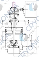 Криогенный запорный клапан угловой CCK T211DL350-500 PN16