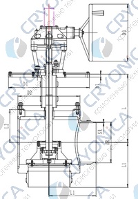 Криогенный запорный клапан угловой CCK T211DL350-500 PN16