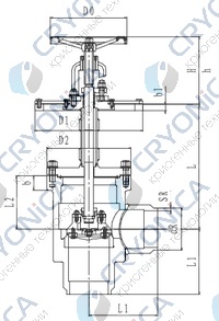 Криогенный запорный клапан угловой CCK T301DL150-250 PN40