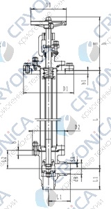 Криогенный запорный клапан угловой CCK T311DL50-100 PN40