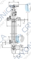 Криогенный запорный клапан угловой CCK T361DL20-32 PN64