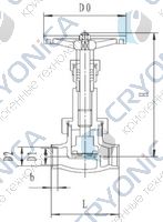 Криогенный запорный клапан GLOBE J6(2)1F-40P короткий шток 