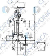 Криогенный запорный клапан угловой CCK T171DB25-50 PN10