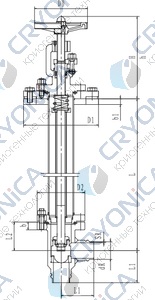 Криогенный запорный клапан угловой CCK T201DB32-40 PN16