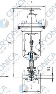 Запорный клапан типа T203QA25-250 с пневматическим приводом
