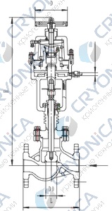 Запорный клапан типа T217QA25-250 с пневматическим приводом