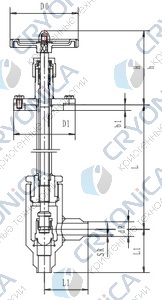 Криогенный запорный клапан угловой CCK T301DB10-15 PN40