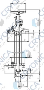 Криогенный запорный клапан угловой CCK T301DB50-100 PN40 Криогенный запорный клапан угловой CCK T301DB50-100 PN40