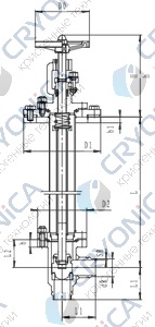 Криогенный запорный клапан угловой CCK T311DB20-40 PN40 Криогенный запорный клапан угловой CCK T311DB20-40 PN40