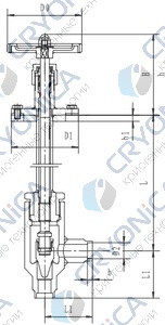 Криогенный запорный клапан угловой CCK T361DB10-15 PN64