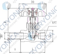 Криогенный запорный клапан CCK T368DA10 PN64