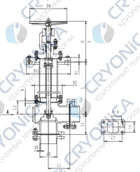 Криогенный запорный клапан угловой CCK T321DL25-50 PN40