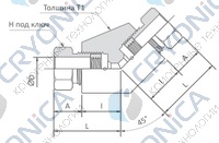 Фитинг угловой конфигурации под 45° среднего давления 1379 бар серии HPLB20K
